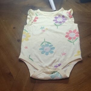 Garanimals Cream Bodysuit with Smiling Flowers
